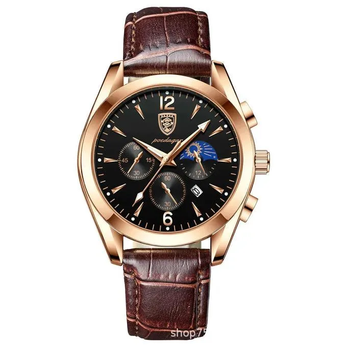 ساعة بيرتاسي للرجال بسوار جلدي فاخر